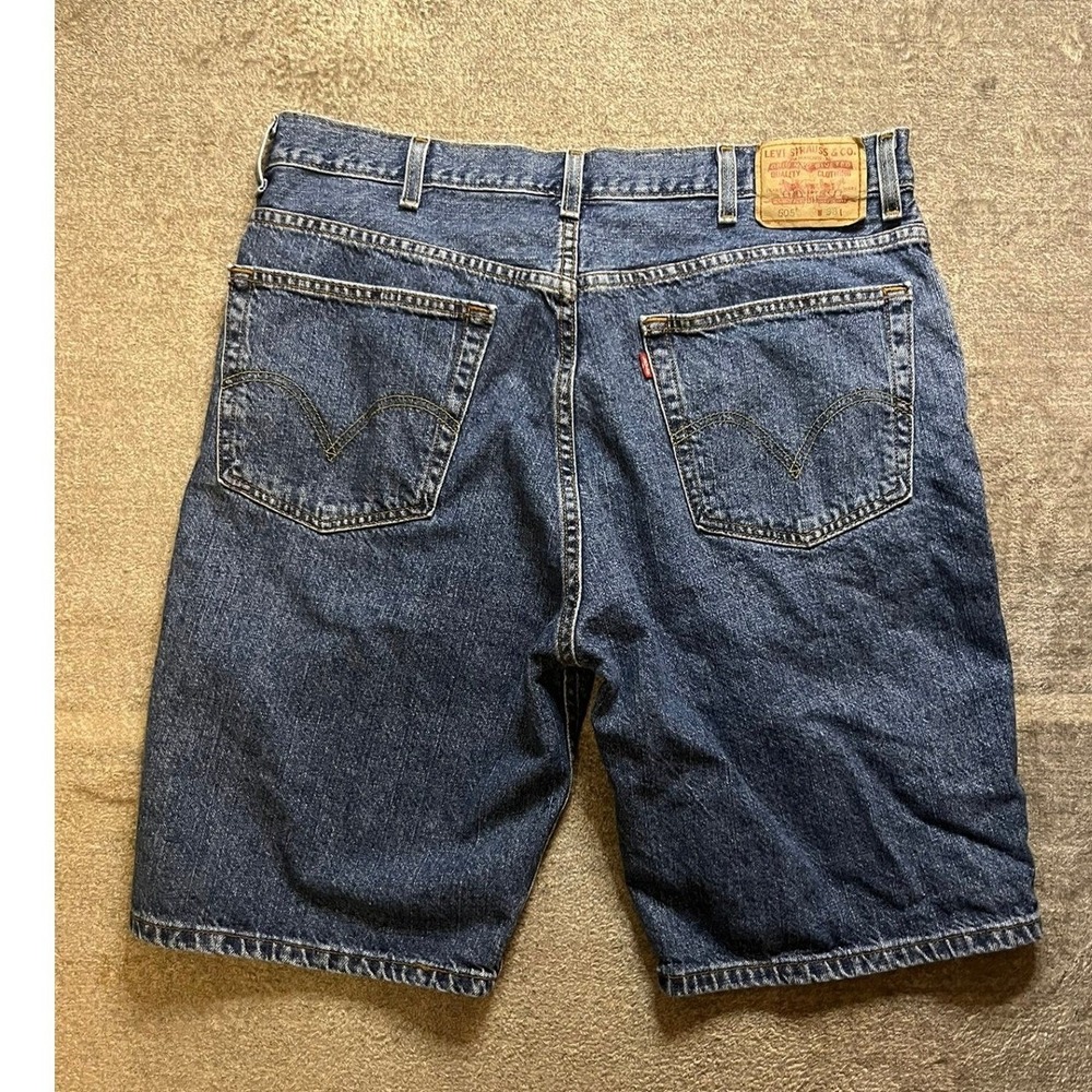 Levis 505 Regular Fit Jean Shorts Mens 38 Blue Medium Wash 100% Cotton Dad Jorts